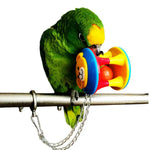 Parrot Chewing Toy with Bell Ball Foot Grip Activity and Perch Stand for Bird - GreenFur