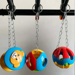 Parrot Chewing Toy with Bell Ball Foot Grip Activity and Perch Stand for Bird - GreenFur