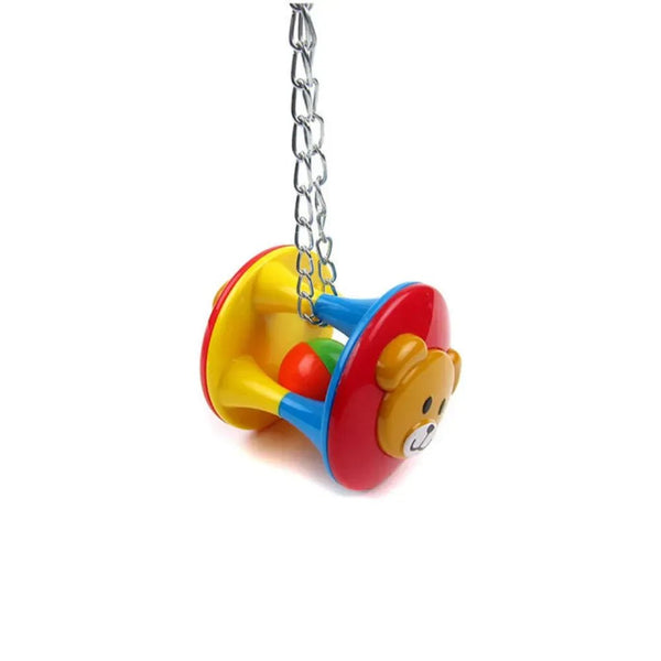 Parrot Chewing Toy with Bell Ball Foot Grip Activity and Perch Stand for Bird - GreenFur