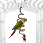 Parrot Climbing Rope Spiral Ladder Hanging Toy with Tassel for Cockatiels and Small Birds - GreenFur