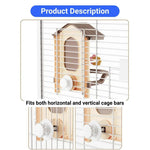 Parrot Mirror Perch Cage Toy with Decorative Ring for Budgerigars Cockatiels and Small Birds - GreenFur