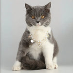 Pearl Pet Collar with Cute Pink Charms - GreenFur