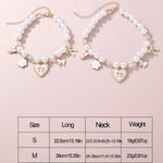 Pearl Pet Collar with Cute Pink Charms - GreenFur