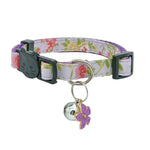 Pet Accessories Floral Pattern Bells Cute Kitty Cat Collar - GreenFur