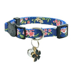 Pet Accessories Floral Pattern Bells Cute Kitty Cat Collar - GreenFur