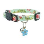 Pet Accessories Floral Pattern Bells Cute Kitty Cat Collar - GreenFur