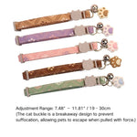 Pet Accessories Paw Pendant Bells Adjustable Cute Kitty Cat Collar - GreenFur
