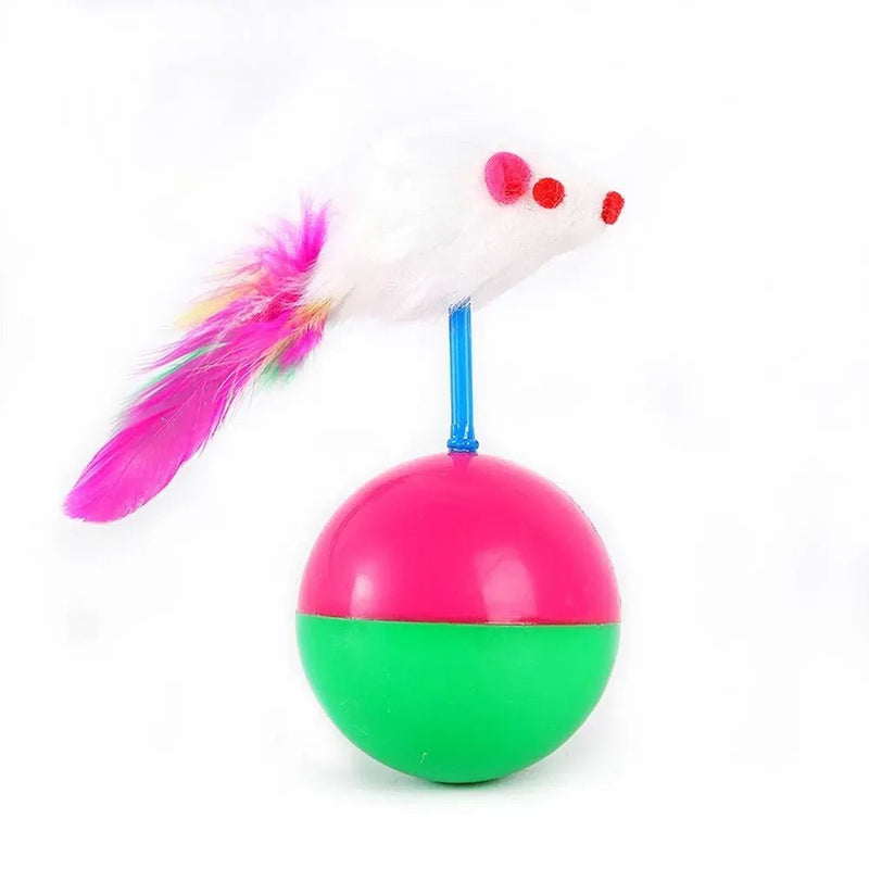 Pet Ball Toy Plush Mouse Tumbler Cat Toy - GreenFur
