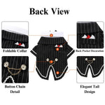 Pet Banquet Tuxedo for Dogs Striped Tailcoat Suit - GreenFur