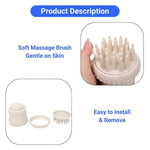 Pet Bath Brush with Soap Dispenser Eco Wheat Straw Grooming Tool - GreenFur