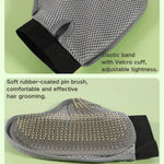 Pet Bath Glove Grooming Brush Needle Comb for Massage Bathing Shedding Control - GreenFur