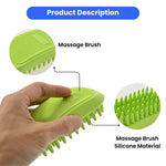 Pet Bathing Accessories Green Soft Rubber Needles Dog Bath Brush - GreenFur