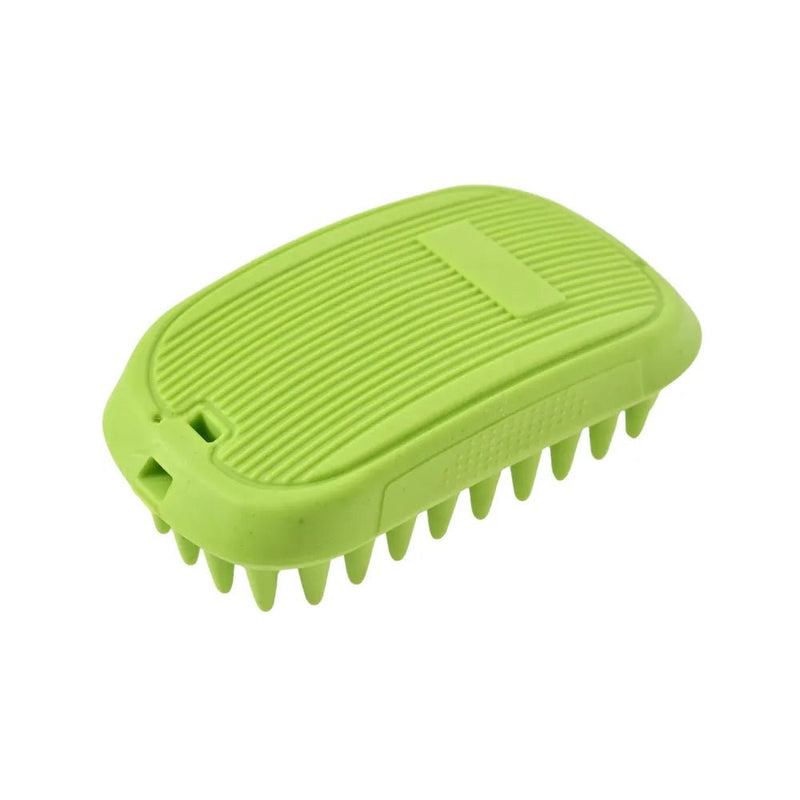 Pet Bathing Accessories Green Soft Rubber Needles Dog Bath Brush - GreenFur