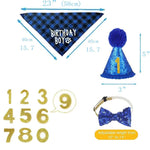 Pet Birthday Party Set with Dog Bandana Hat and Bowtie - GreenFur