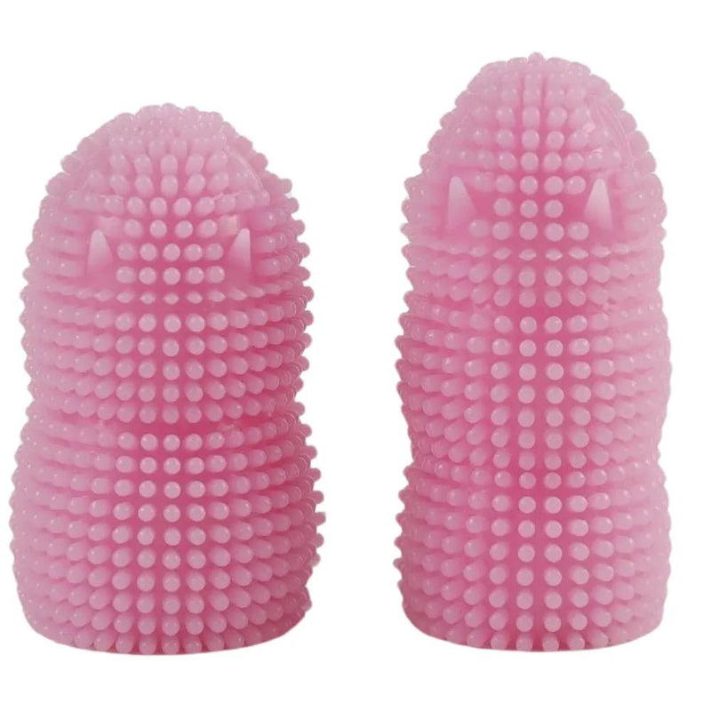 Pet Care Tool Silicone Two Finger Toothbrush for Dogs and Cats - GreenFur