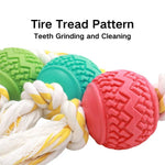 Pet Chew Toy Ball Dog Teeth Cleaning Cotton Rope Toy - GreenFur