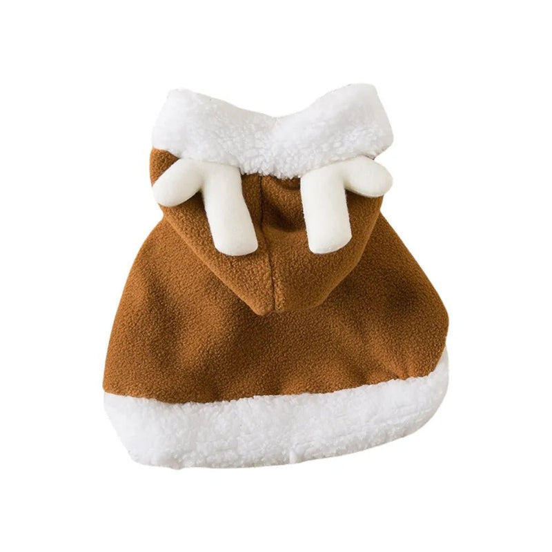 Pet Christmas Outfit Cat Puppy Elk Cape Hooded Cloak Costume - GreenFur