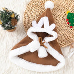 Pet Christmas Outfit Cat Puppy Elk Cape Hooded Cloak Costume - GreenFur