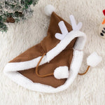 Pet Christmas Outfit Cat Puppy Elk Cape Hooded Cloak Costume - GreenFur