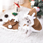 Pet Christmas Outfit Cat Puppy Elk Cape Hooded Cloak Costume - GreenFur