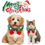 Pet Christmas Scarf Decorative Plush Bow Tie Dog Collar - GreenFur