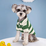 Pet Clothes Summer Stripe Pattern Two Legged Dog Shirt - GreenFur