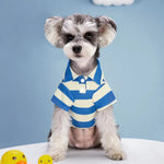 Pet Clothes Summer Stripe Pattern Two Legged Dog Shirt - GreenFur