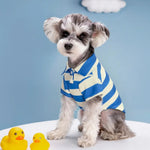 Pet Clothes Summer Stripe Pattern Two Legged Dog Shirt - GreenFur