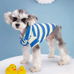 Pet Clothes Summer Stripe Pattern Two Legged Dog Shirt - GreenFur