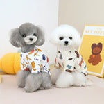 Pet Comfort Summer Clothes Animal Print Cute Dog T-shirt - GreenFur