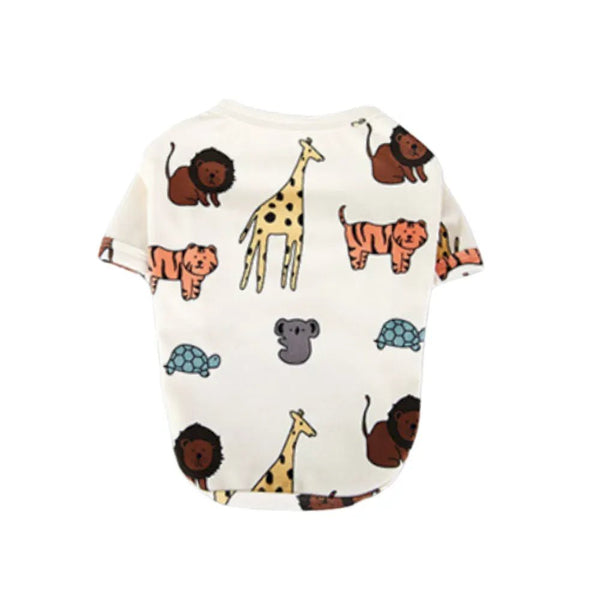Pet Comfort Summer Clothes Animal Print Cute Dog T-shirt - GreenFur