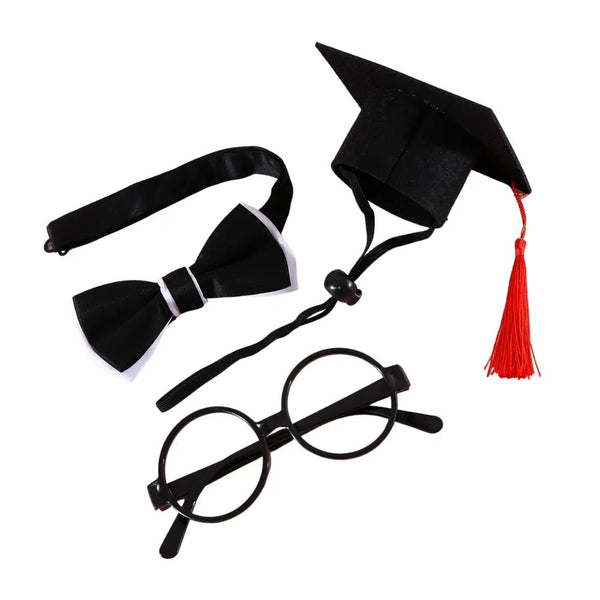 Pet Cosplay Graduation Outfit Three - Piece Costume Set - GreenFur
