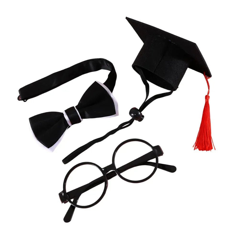Pet Cosplay Graduation Outfit Three - Piece Costume Set - GreenFur