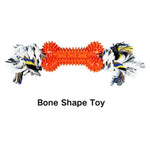 Pet Cotton Rope Bone Shape Dog Outdoor TPR Toy - GreenFur