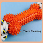 Pet Cotton Rope Bone Shape Dog Outdoor TPR Toy - GreenFur