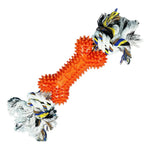 Pet Cotton Rope Bone Shape Dog Outdoor TPR Toy - GreenFur