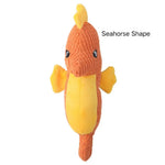 Pet Cute Chew Seahorse Shape Plush Dog Squeaky Toys - GreenFur