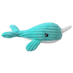 Pet Cute Chew Squeaky Narwhal Shape Plush Dog Toys - GreenFur