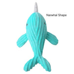 Pet Cute Chew Squeaky Narwhal Shape Plush Dog Toys - GreenFur