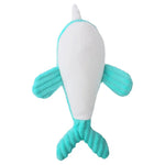 Pet Cute Chew Squeaky Narwhal Shape Plush Dog Toys - GreenFur