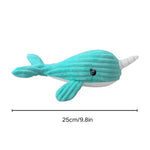 Pet Cute Chew Squeaky Narwhal Shape Plush Dog Toys - GreenFur