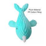 Pet Cute Chew Squeaky Narwhal Shape Plush Dog Toys - GreenFur
