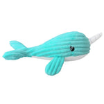 Pet Cute Chew Squeaky Narwhal Shape Plush Dog Toys - GreenFur