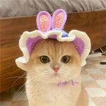 Pet Cute Headpiece Knitted Cosplay Hat for Cats - GreenFur
