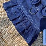 Pet Denim Dress with Bow and D - ring for Dogs and Cats - GreenFur