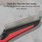 Pet Flea Comb Double Row Stainless Steel Teeth - GreenFur