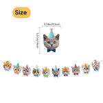 Pet Funny Party Decor Cat Faces Birthday Banner - GreenFur