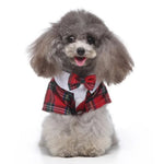 Pet Gentleman Red Checkered Bowtie Shirt for Dogs - GreenFur