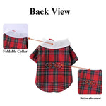 Pet Gentleman Red Checkered Bowtie Shirt for Dogs - GreenFur