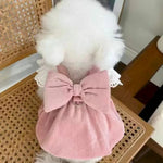 Pet Girl Costume Dog Striped Dress with Traction Buckle - GreenFur